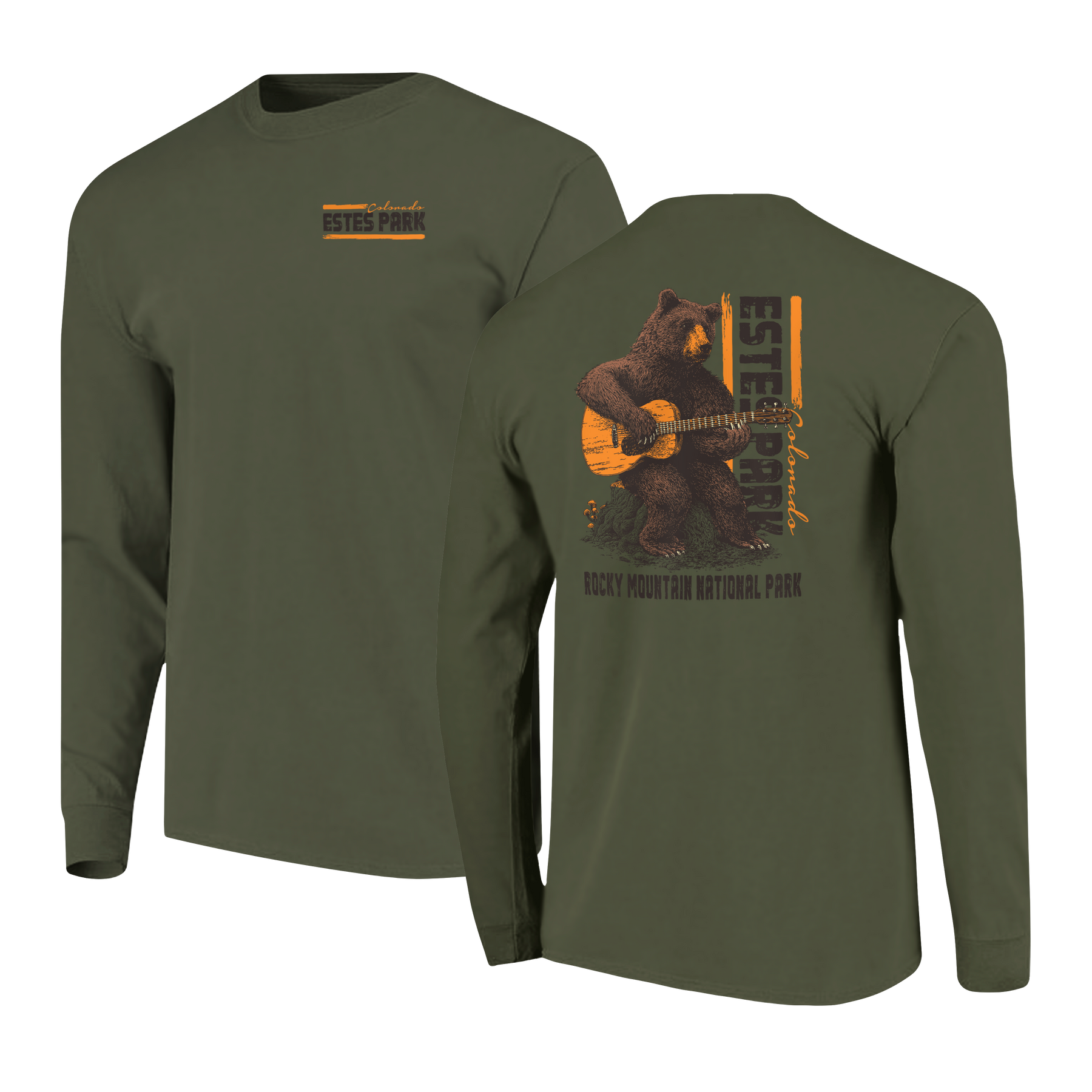 Cute Bear Guitar Jamin Long Sleeve T-shirt