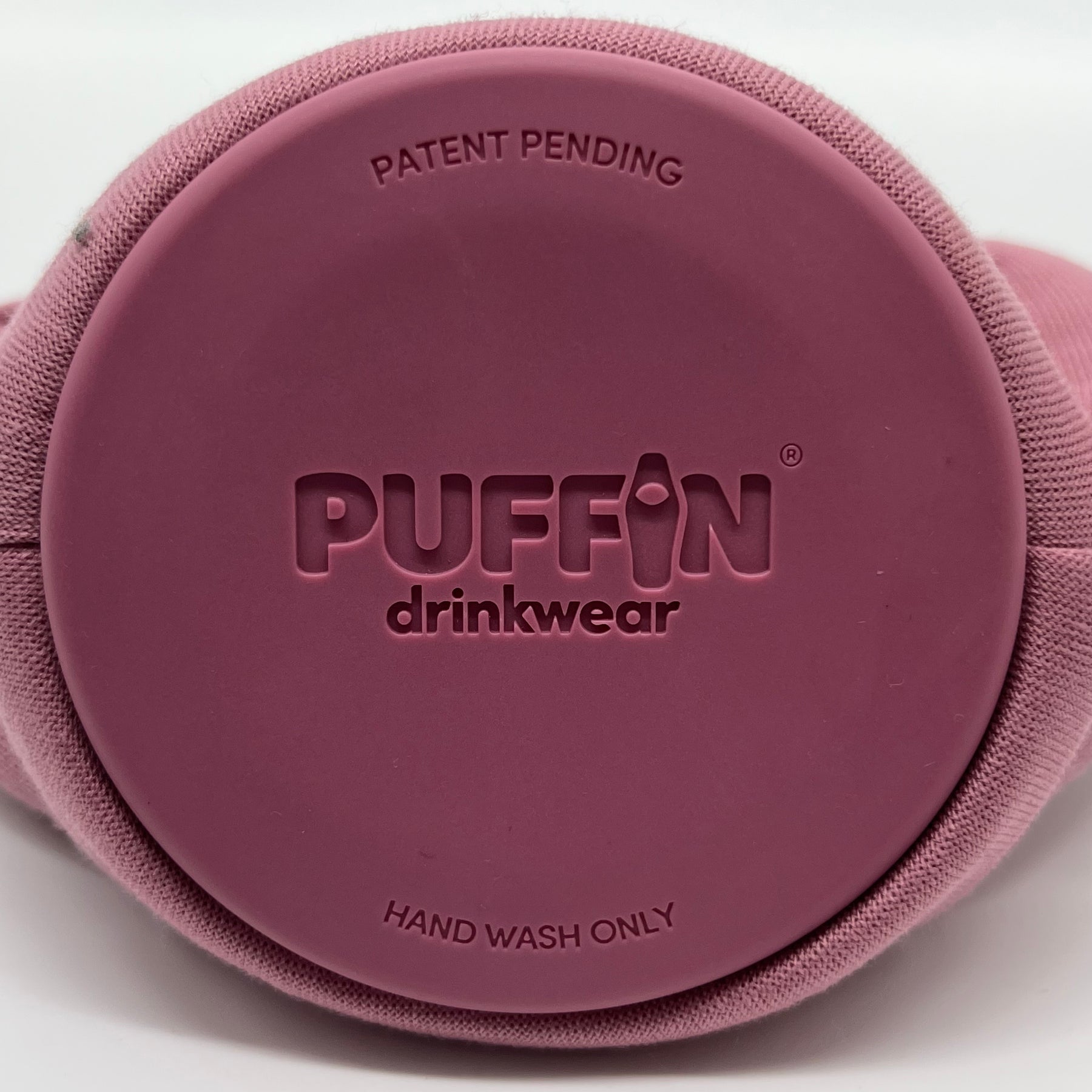Puffin Drink Holder - Pink Sweatshirt w/ custom Colorado Flag Logo - 12 oz