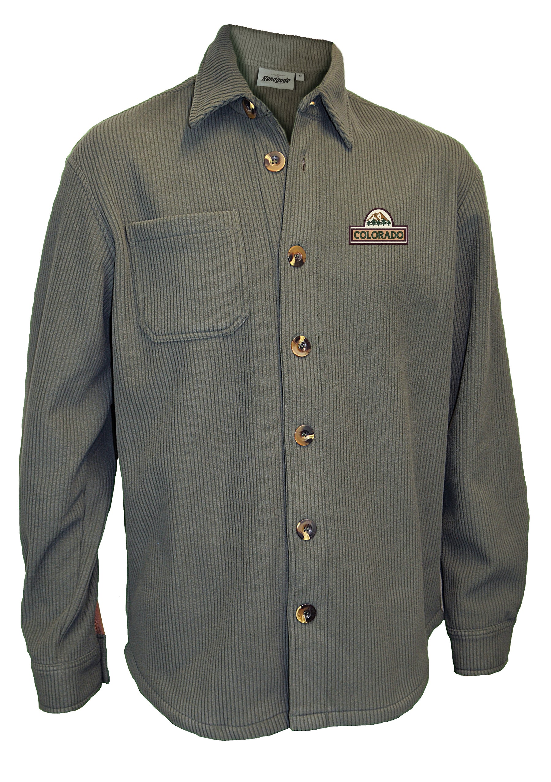 Men's Button Down Corded Shirt Green