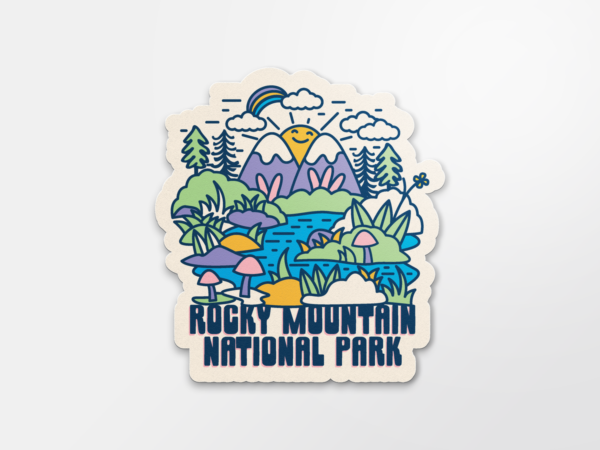 Sticker - Rocky Mountain National Park - Cartoon - Die Cut